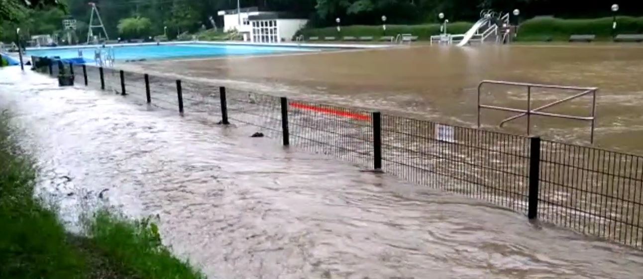 Freibad Überschwemmung 15.07.2021